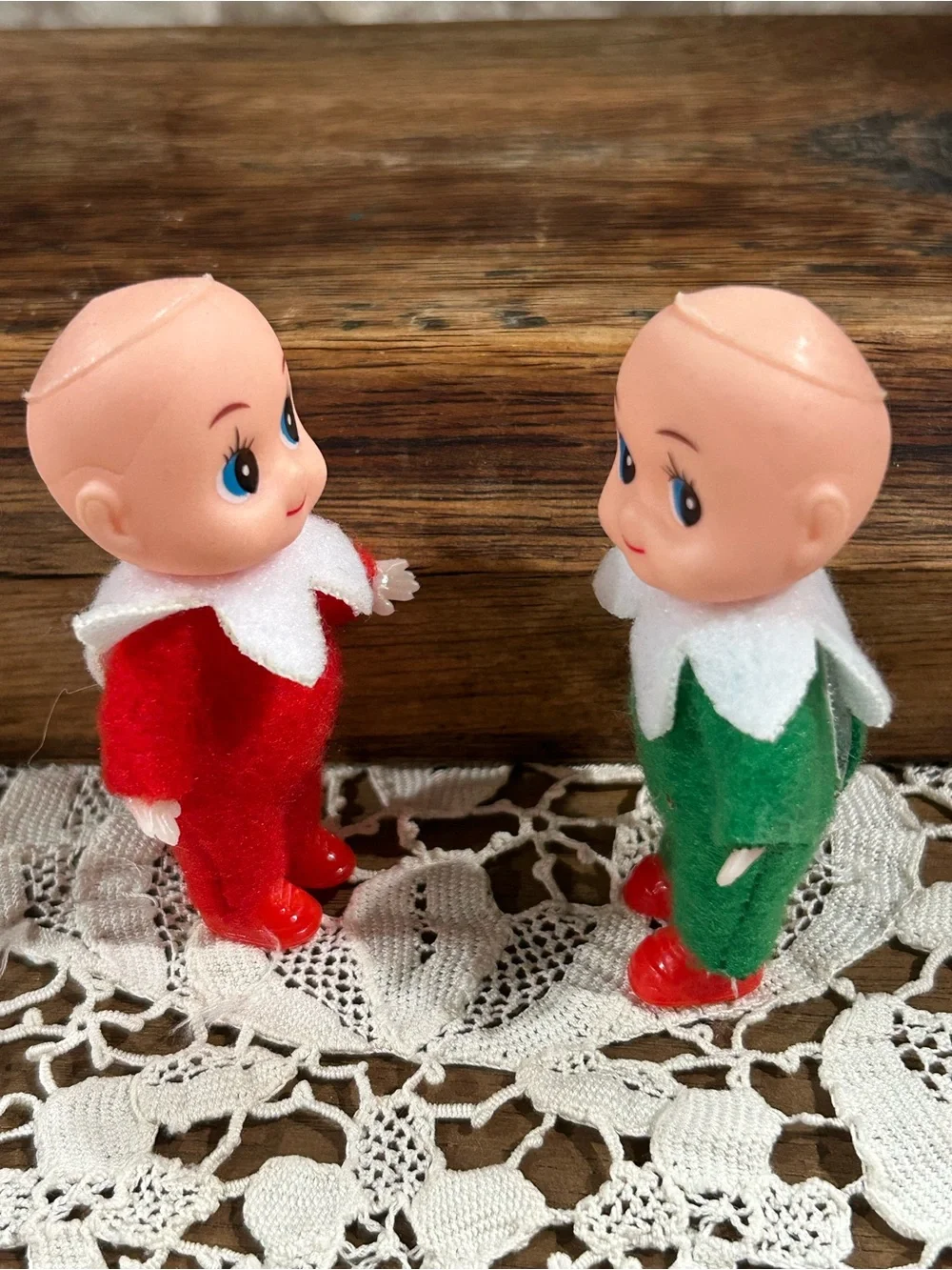 Cute Twin Elf Dolls Set - Red and Green Plush Kids Toys